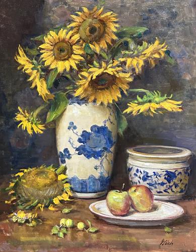 Sunflowers & Apples by Delbert Gish
